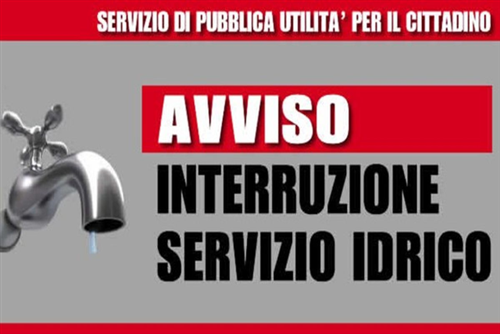 Avviso guasto-interruzione servizio idrico